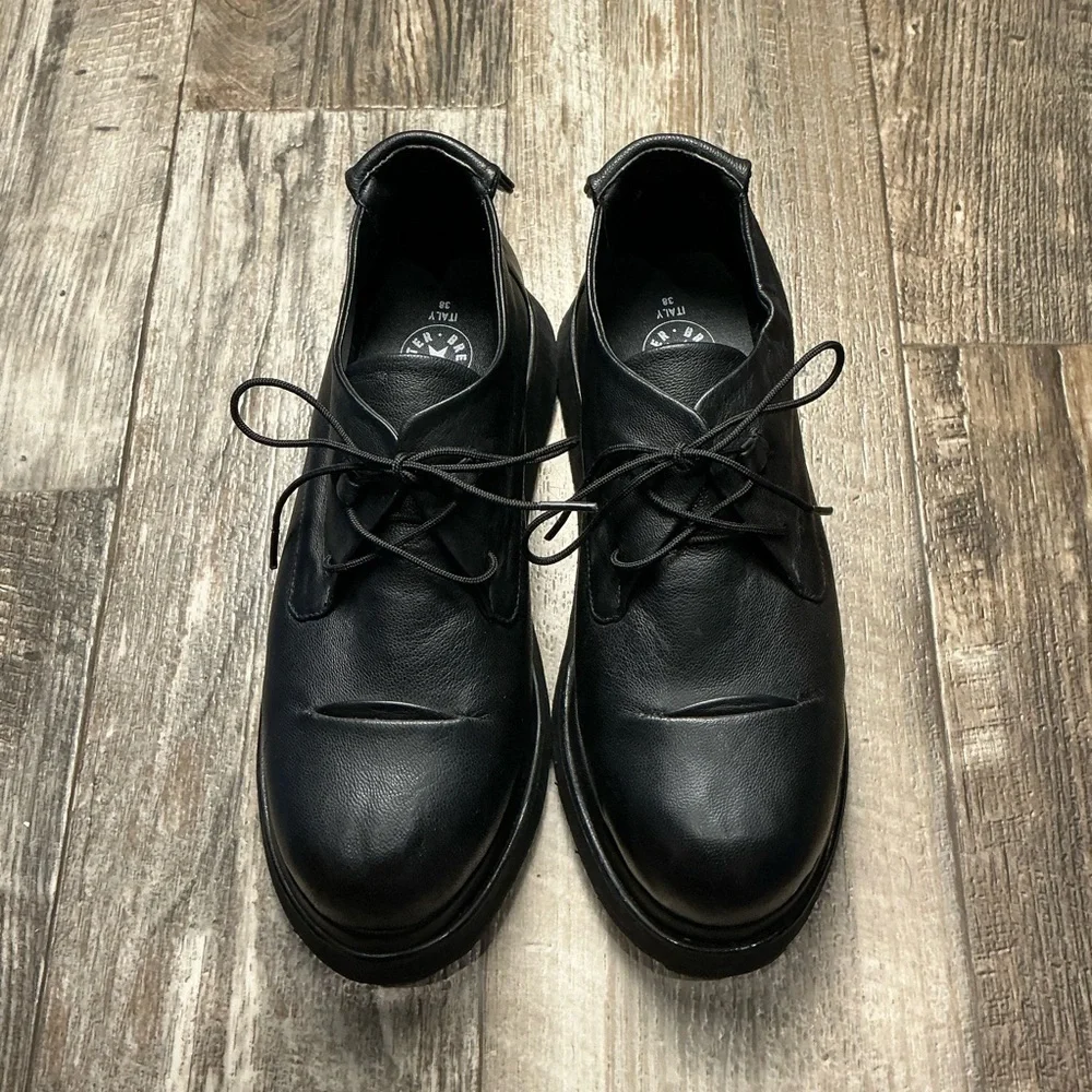 Black Leather Women’s Shoes EUR Size 38=US Size 7.5